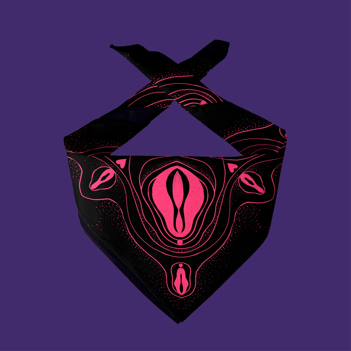 Bandana Baumwolle schwarz pink