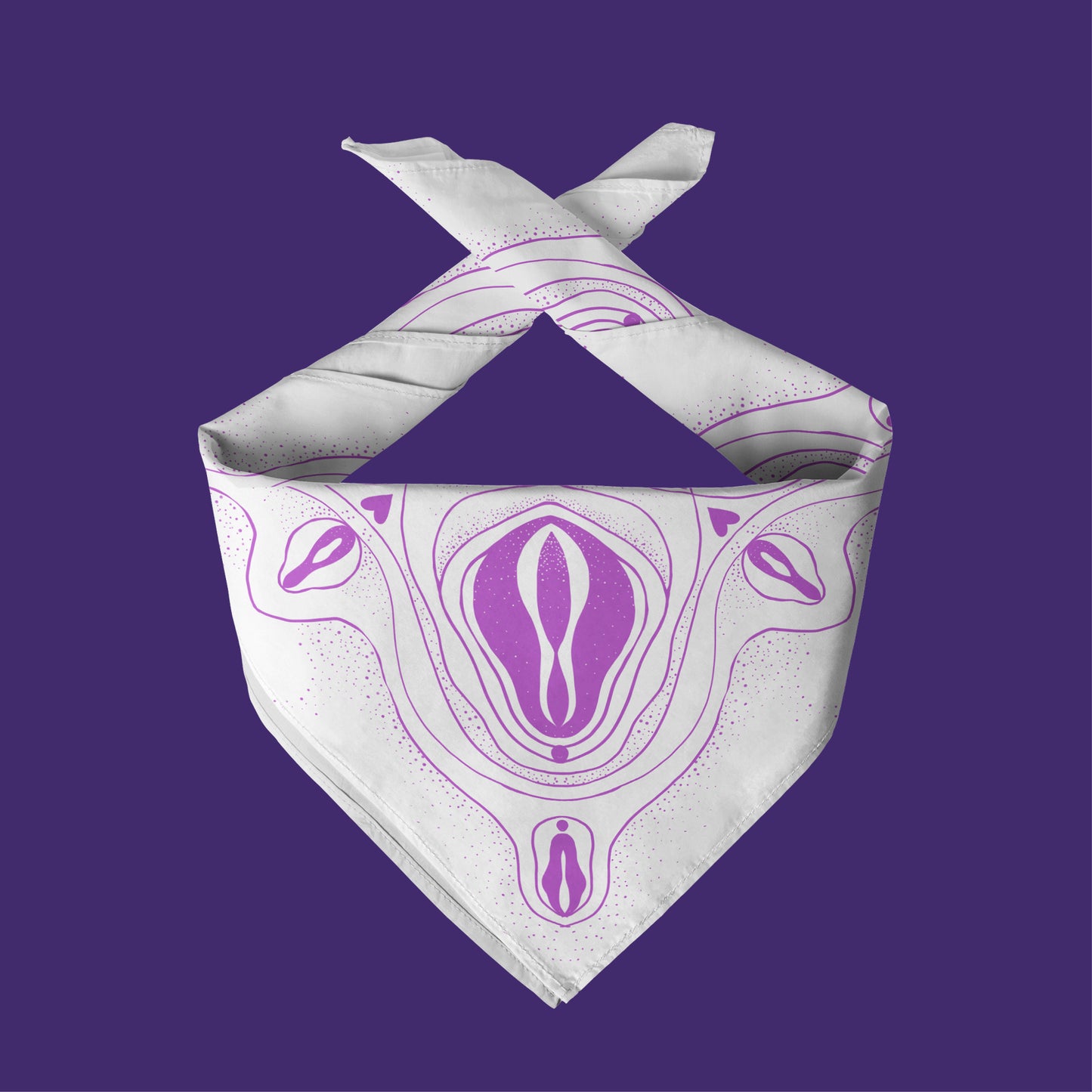 Bandana Baumwolle weiss lila