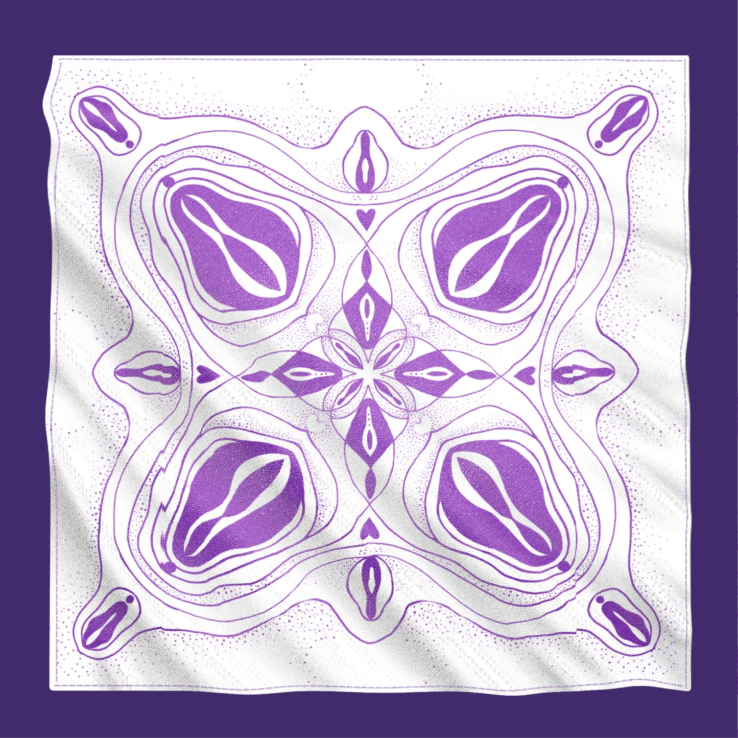 Bandana Baumwolle weiss lila