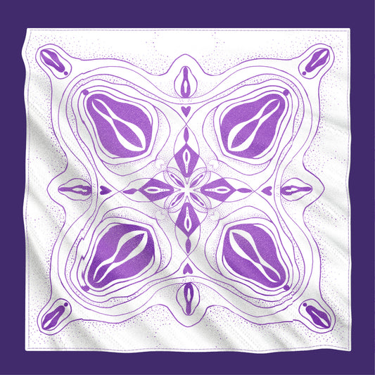 Bandana Baumwolle weiss lila