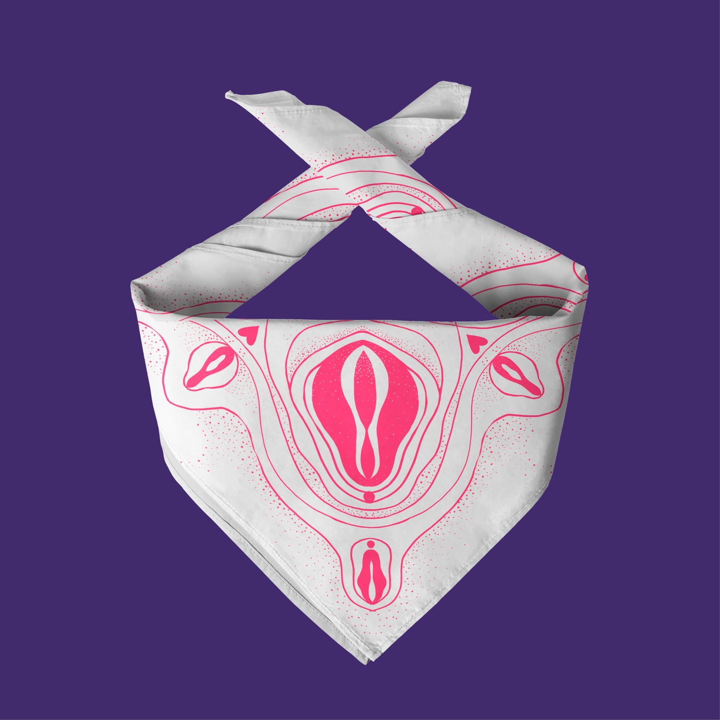 Bandana Baumwolle weiss pink