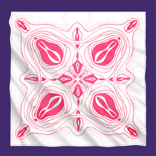 Bandana Baumwolle weiss pink