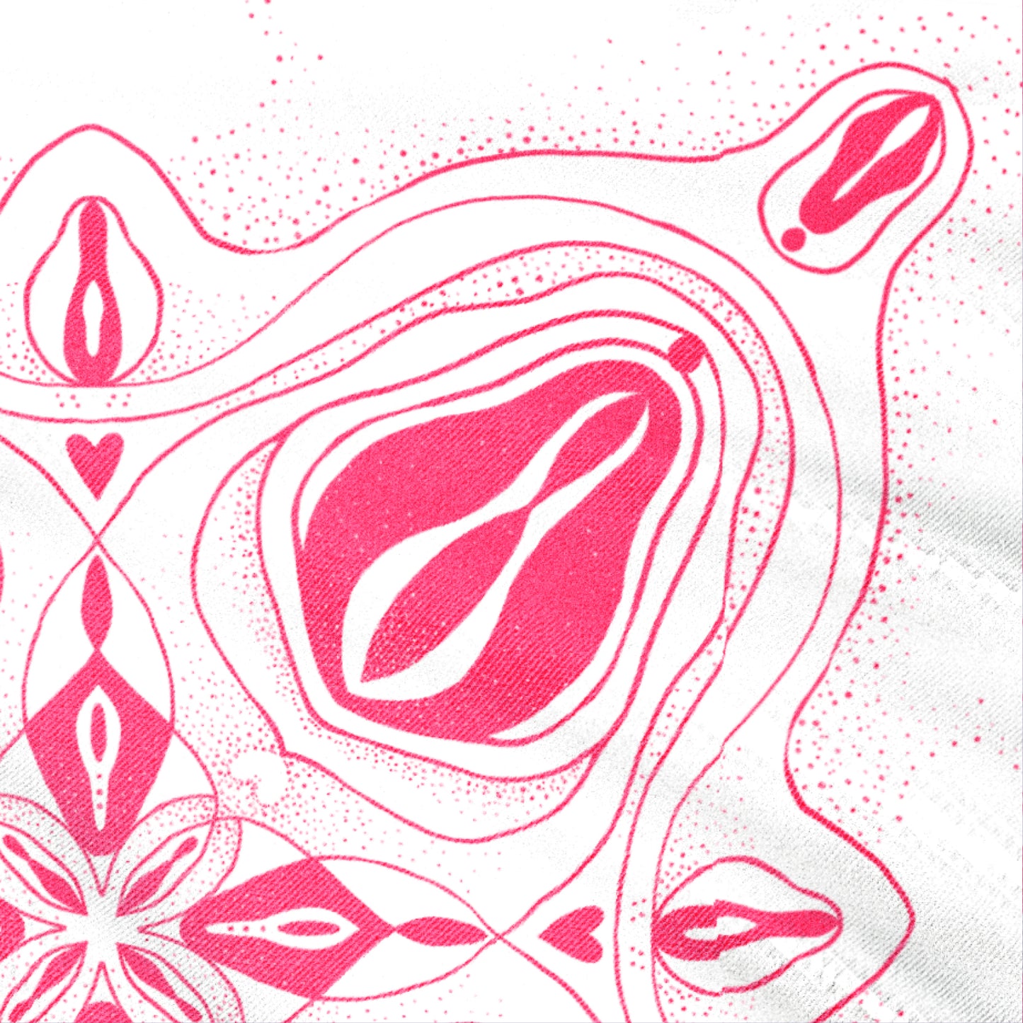 Bandana Baumwolle weiss pink