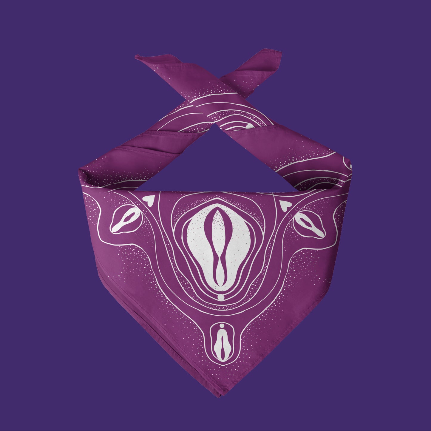Bandana Baumwolle lila weiss