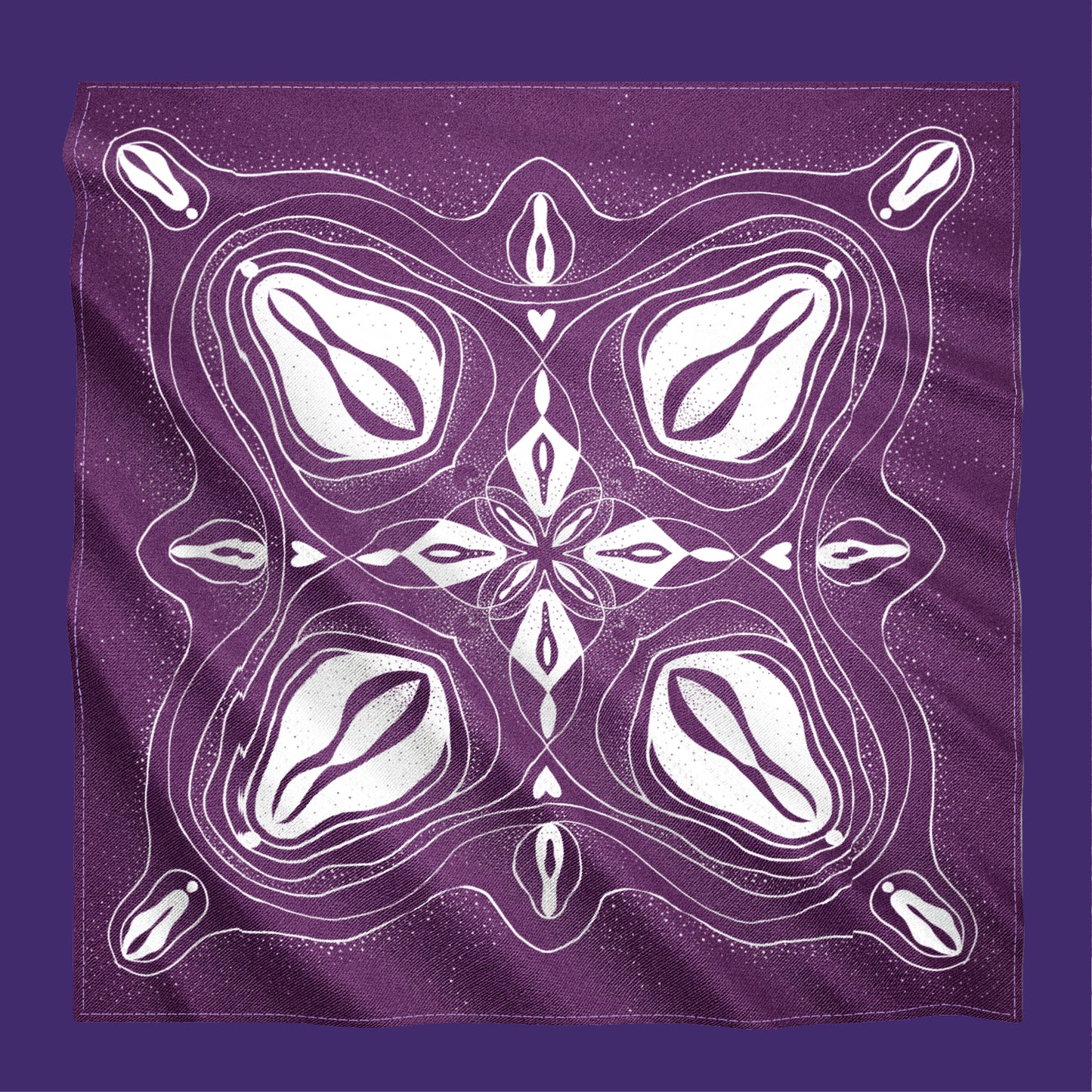 Bandana Baumwolle lila weiss