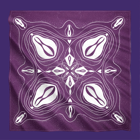 Bandana Baumwolle lila weiss