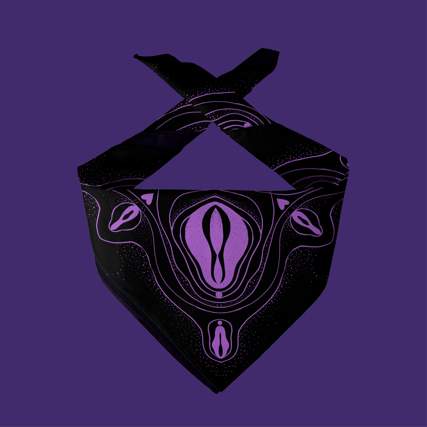 Bandana Baumwolle schwarz lila